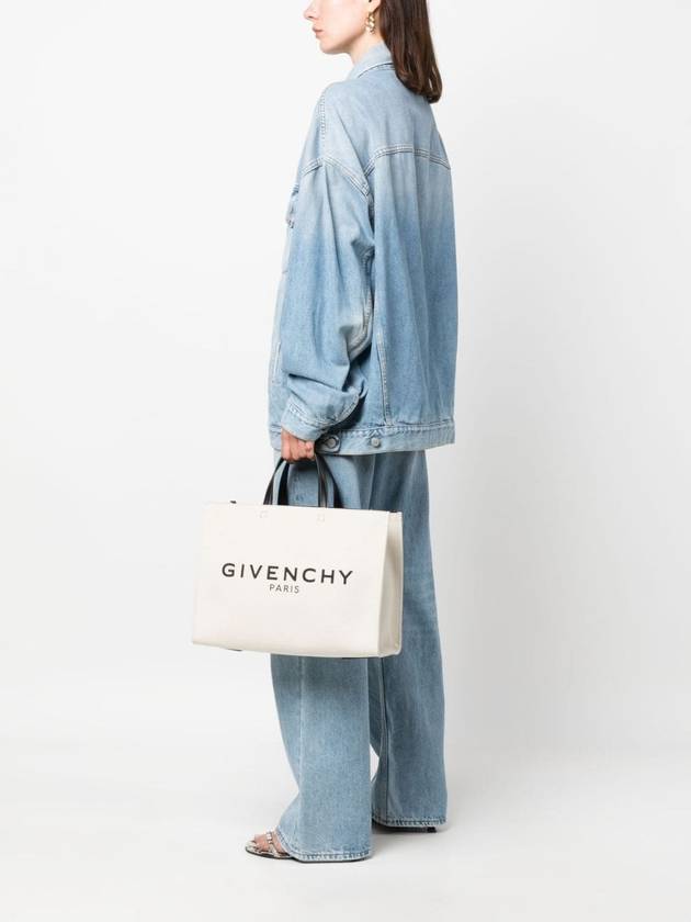 G Logo Canvas Medium Tote Bag Beige - GIVENCHY - BALAAN 6