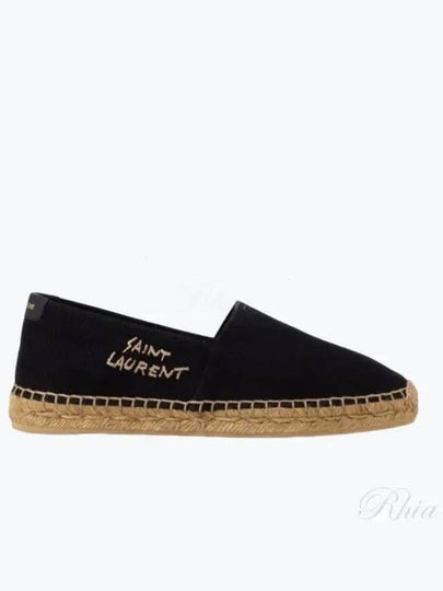 Women's Monogram Espadrilles Black - SAINT LAURENT - BALAAN 2