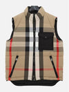 Reversible Check Pocket Embroidered Nylon Vest Beige - BURBERRY - BALAAN 3