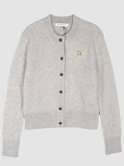 Baby Fox Patch Wool Cardigan Grey - MAISON KITSUNE - BALAAN 2