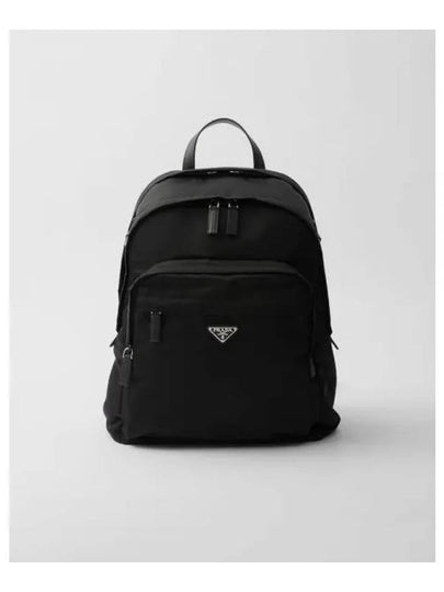 Triangle Logo Saffiano Re Nylon Backpack Black - PRADA - BALAAN 2