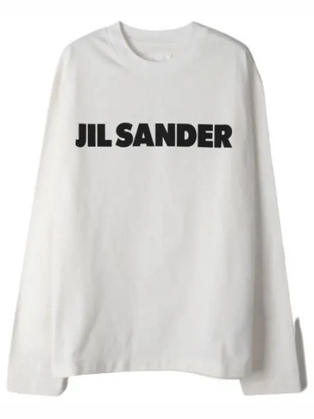 Logo Print Long Sleeve T Shirt White - JIL SANDER - BALAAN 2