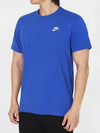 NSW Club French Terry Short Sleeve T-Shirt Blue - NIKE - BALAAN 2