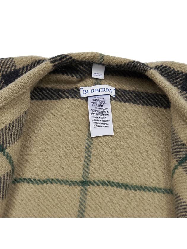 Check Wool Cashmere Cape Beige - BURBERRY - BALAAN 9