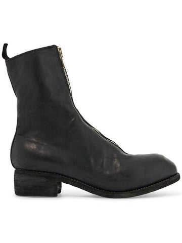 black horse and calf leather boots with side zip - GUIDI - BALAAN 1