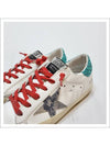 Women's Python Star Green Glitter Tab Superstar Low Top Sneakers White - GOLDEN GOOSE - BALAAN 3