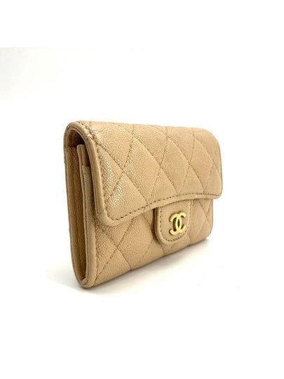 Caviar gold flap card wallet beige - CHANEL - BALAAN 2