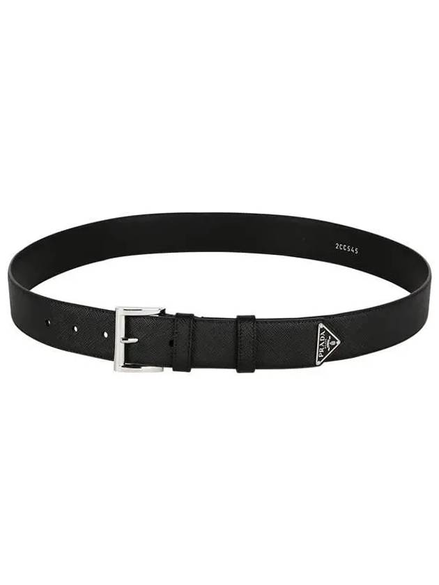 Saffiano Leather Belt Black - PRADA - BALAAN 2