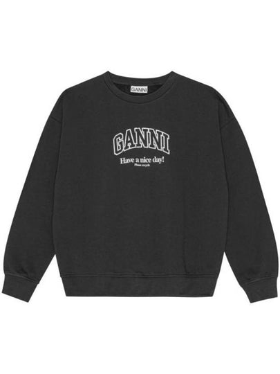 Logo Print Sweater Black - GANNI - BALAAN 2