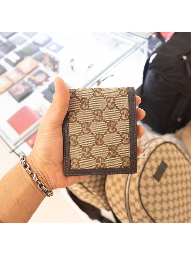 GG Logo Canvas Half Wallet Beige - GUCCI - BALAAN 3