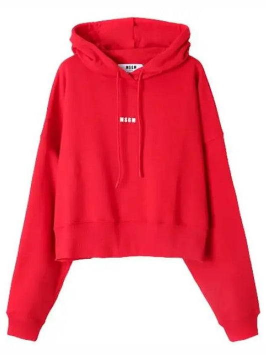 Micro Logo Cropped Hooded Sweatshirt Women - MSGM - BALAAN 1