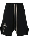 Champion Embroidered Logo Cotton Shorts Black - RICK OWENS - BALAAN 1