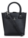 Orb Plaque Leather Tote Bag Black - VIVIENNE WESTWOOD - BALAAN 3