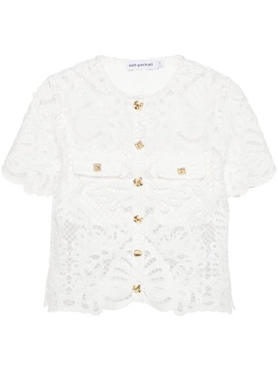 Guipure Lace Shirt White - SELF PORTRAIT - BALAAN 2