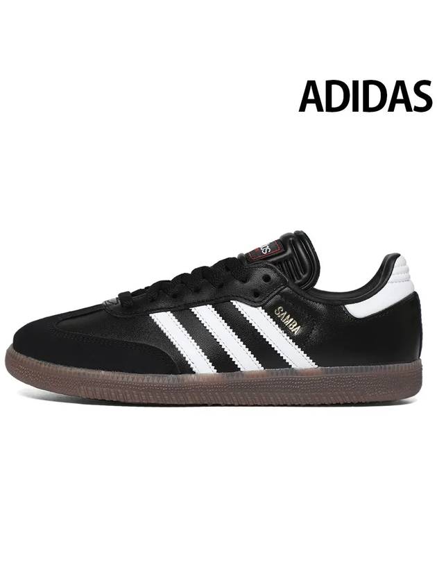 Samba Indoor Leather Low Top Sneakers Core Black - ADIDAS - BALAAN 2