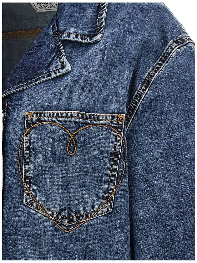 Moschino Jeans 'Jeans' Blue Cotton Shirt - MOSCHINO - BALAAN 5