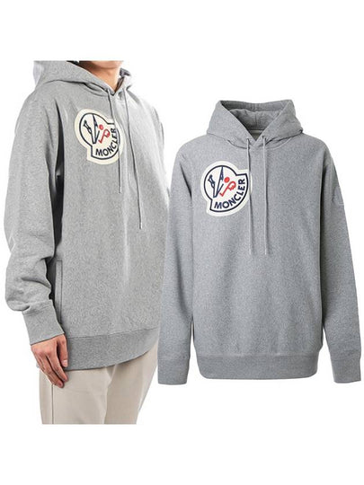 Genius 1952 Logo Patch Hoodie Grey - MONCLER - BALAAN 2