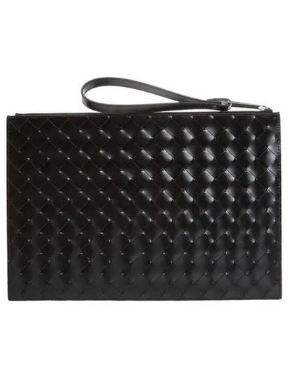 Intrecciato Medium Clutch Bag Black - BOTTEGA VENETA - BALAAN 2