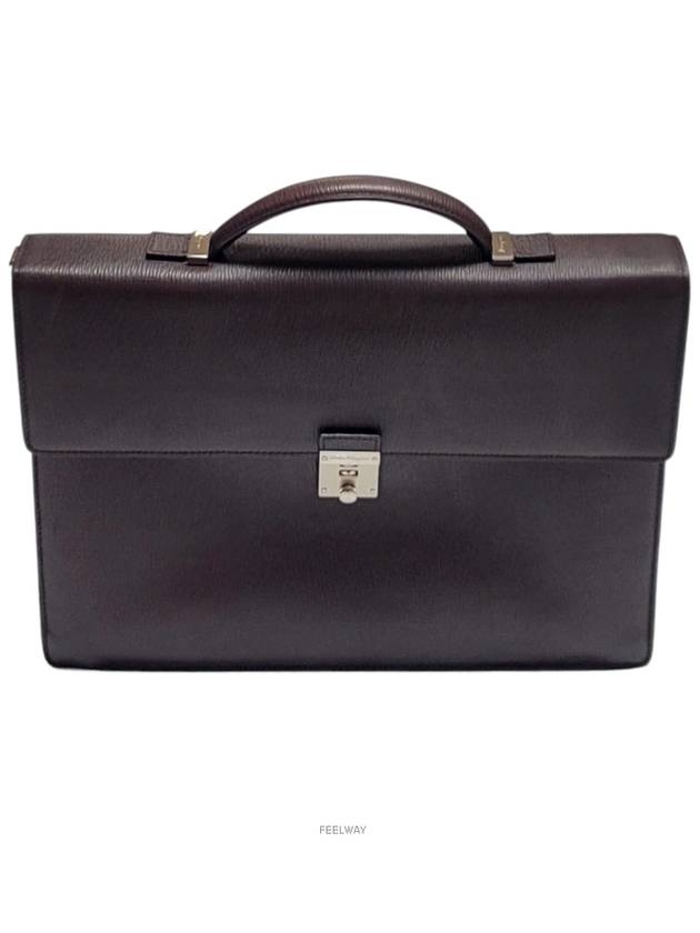 Genuine Ferragamo calfskin brown briefcase - SALVATORE FERRAGAMO - BALAAN 2