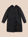 Parkgate Hooded Long Quilted Jacket Black - BURBERRY - BALAAN 2