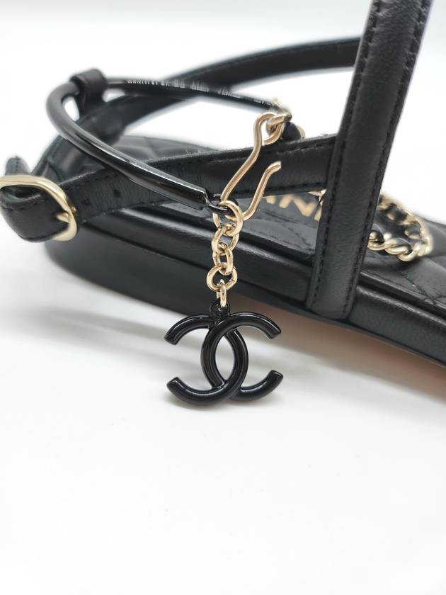 Strap Sandals Quilted Chain Black G40020 - CHANEL - BALAAN 7