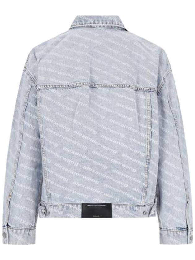 WoMen's Logo Print Denim Jacket - ALEXANDER WANG - BALAAN 3