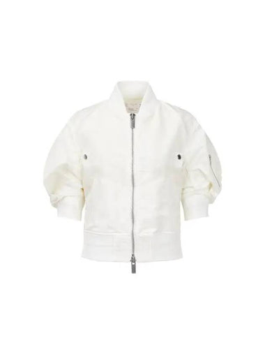 Women s Nylon Twill Volume Blouson White - SACAI - BALAAN 1