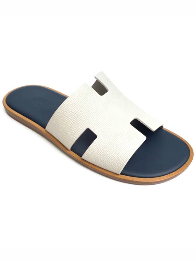 Hermes Izmir Sandal Epsom Blanc De Paris Bleu Celeste - HERMES - BALAAN 6