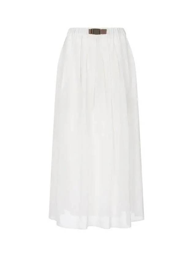 Women s Belted Banding Slit Cotton Skirt White 271017 - BRUNELLO CUCINELLI - BALAAN 1