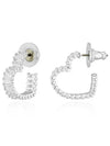 Matrix Heart Small Hoop Earrings Silver - SWAROVSKI - BALAAN 3