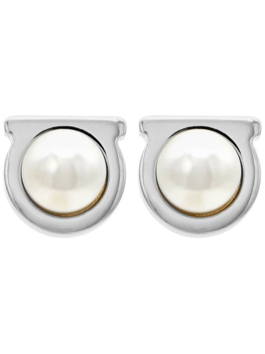 Salvatore Gancini Pearl Silver Earrings White - SALVATORE FERRAGAMO - BALAAN 1