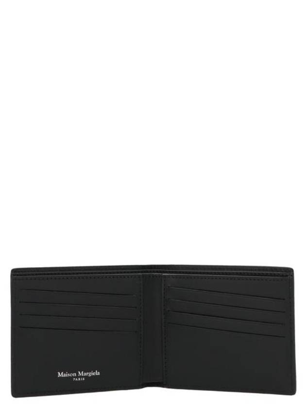 Stitched Bifold Leather Half Wallet Black - MAISON MARGIELA - BALAAN 4