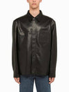 23FW Men's Anagram Pocket Leather Long Sleeve Shirt H526Y31L14LE Black BPG - LOEWE - BALAAN 2