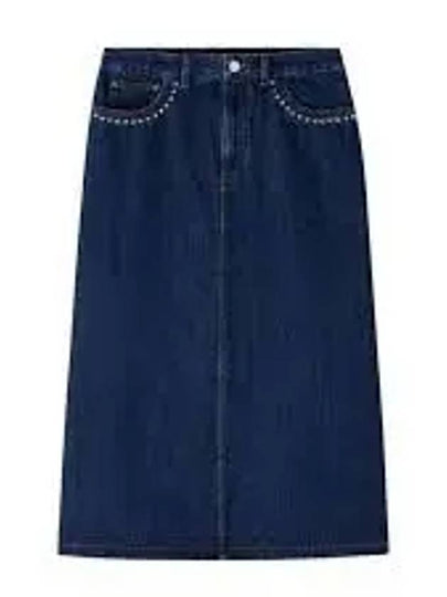 Redwood Rivet Flare Cut Denim A-Line Skirt Stonewashed Indigo - A.P.C. - BALAAN 2