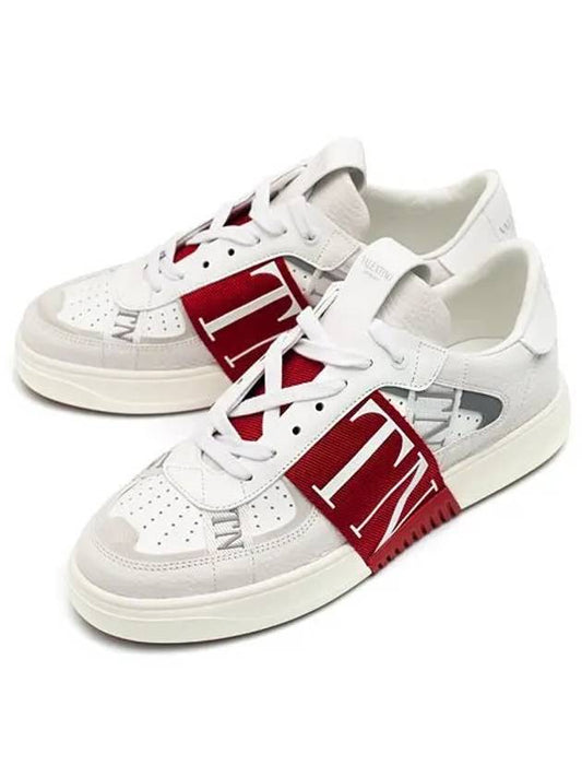 logo band low-top sneakers red white - VALENTINO - BALAAN 2