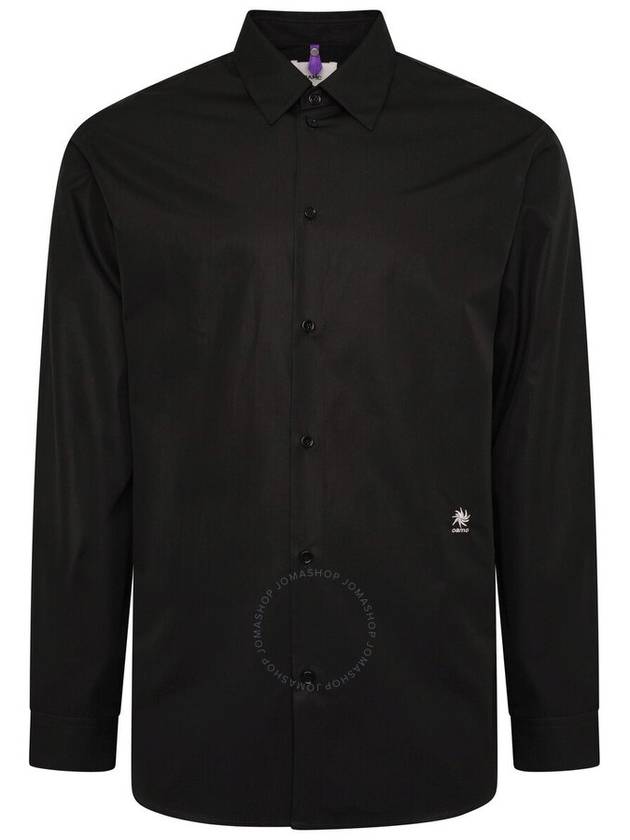 OAMC Men's Black Embroidered-Logo Long-Sleeve Shirt, Size Small - OAMC - BALAAN 1