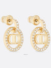 Petit CD Crystal Earrings Gold - DIOR - BALAAN 3