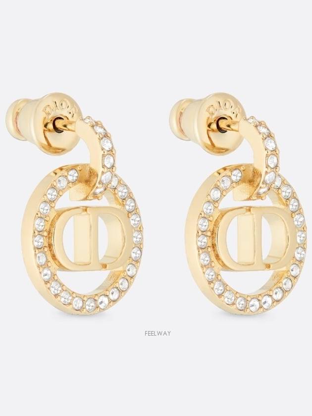 Petit CD Crystal Earrings Gold - DIOR - BALAAN 3