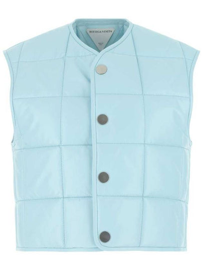 Nappa leather padded vest light blue - BOTTEGA VENETA - BALAAN 2