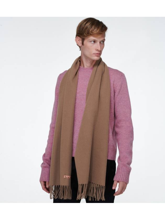 Fringe Wool Muffler Caramel Brown - ACNE STUDIOS - BALAAN 3