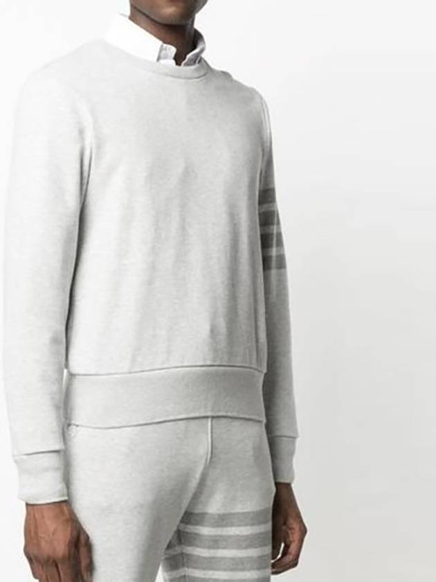 Classic Loopback Terry Tonal 4-Bar Relaxed Fit Crewneck Sweatshirt Pale Grey - THOM BROWNE - BALAAN 5