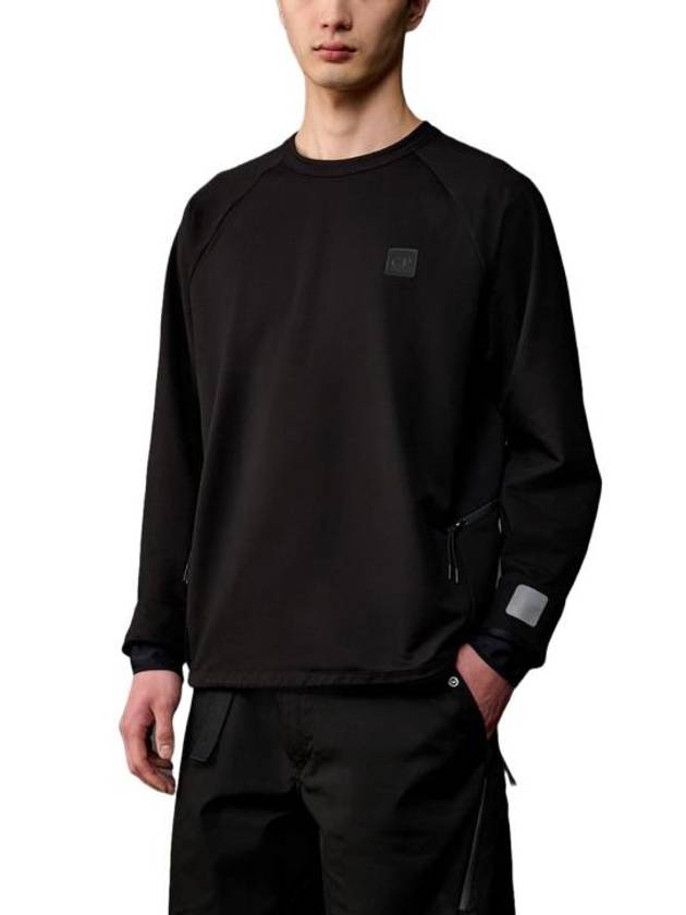 Metropolis Series Stretch Fleece Pocket Sweatshirt Black - CP COMPANY - BALAAN 3