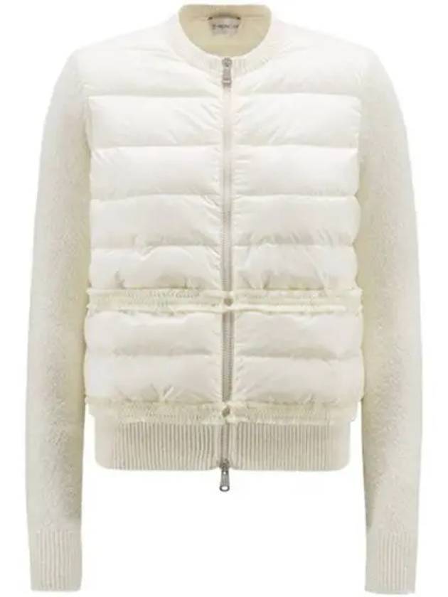 9B00006 M1939 034 Logo Patch Knit Padded Zip up White Women s Jacket TLS 270420 - MONCLER - BALAAN 1