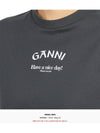 Logo Relaxed Crew Neck Cotton Short Sleeve T-Shirt Grey - GANNI - BALAAN 7