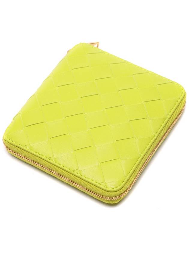 Intrecciato Zipper Around Half Wallet Lime - BOTTEGA VENETA - BALAAN 6