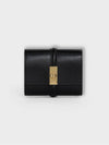 Women's Shiny Calfskin Small Half Wallet Black - CELINE - BALAAN 2