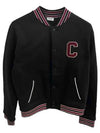 Teddy College Cotton Fleece Bomber Jacket Black - CELINE - BALAAN 2