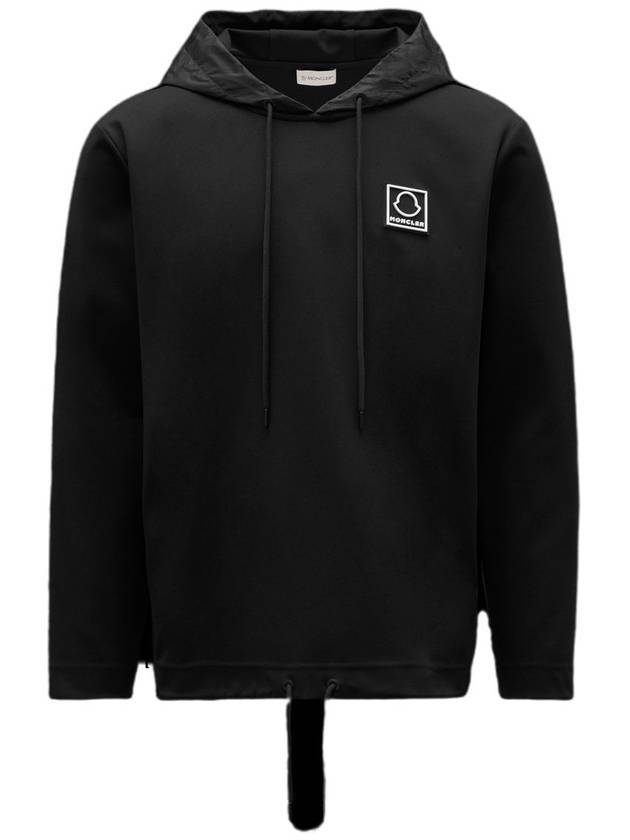 Square Logo Hoodie Black - MONCLER - BALAAN.