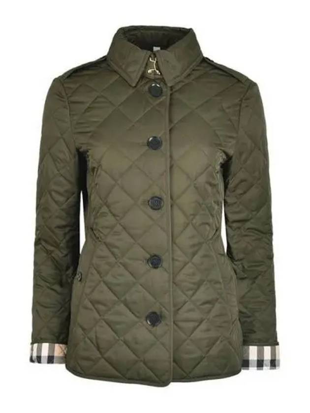 Diamond Quilted Jacket Dark Olive - BURBERRY - BALAAN 1