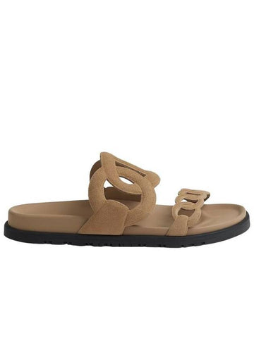 Extra Suede Sandals Beige - HERMES - BALAAN 1